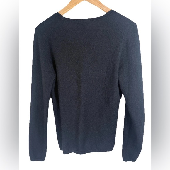 Cashmere Charter Club Luxury Black V-neck Cashmere Sweater Top Capsule Soft - Picture 2 of 7